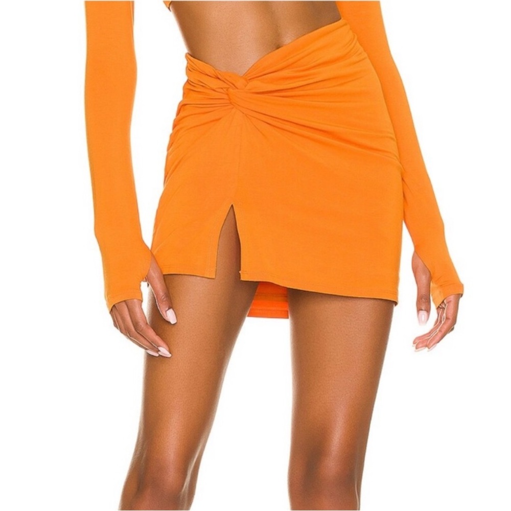 Orange Knot Mini Skirt